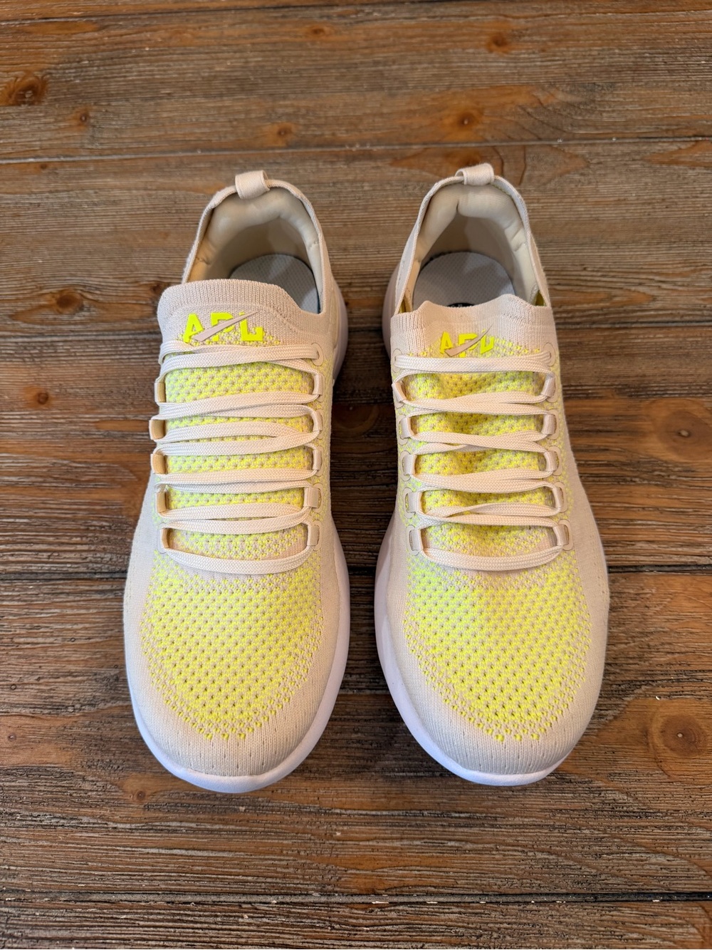 APL Women's Knit Sneakers in Light Yellow and Cream